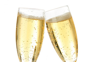 Illustration : deux flûtes de champagne qui trinquent